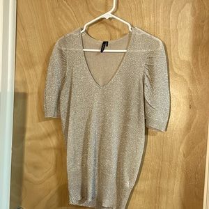 Vintage gold sparkle sheer top!